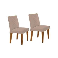 Cadeira Sala De Jantar Jade Kit 2 Un Imbuia/veludo Pérola - Rufato
