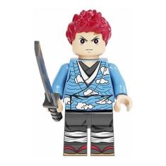 Boneco Blocos De Montar Tanjiro Kamado Blue Demon Slayer