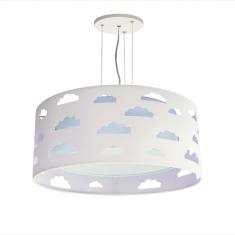 Lustre Infantil  Nuvens Duplo Com Recortes Azul Bebê 30x16