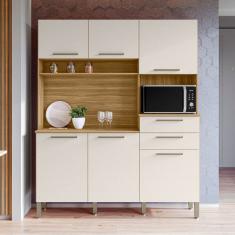 Cozinha Compacta Montesa 6 Portas 2 Gavetas Freijó/Soft - Kits Paraná