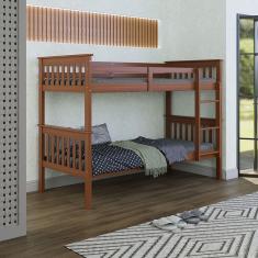 Cama Beliche Solteiro De Madeira Dupla Em Altura Suspensa