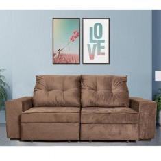 Sofá Retrátil e Reclinável 3 Lugares com Baú - Nabas Estofados