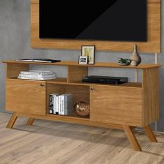 Rack Aparador Sala Amsterda 2 Portas Pé Madeira Nature