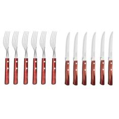 Jogo de Talheres para Churrasco Tramontina Polywood 12 Peças Vermelho,