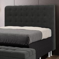 Cabeceira Estofada para Cama Box Dama 195 para Cama King Sued Cinza Ar