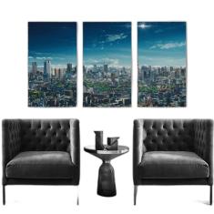 Kit 03 Quadros Decorativos Arte Quadro Cidade Grande