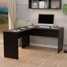 Mesa De Escritório Em L 1.20x1.50 Netmobil Tampo 30mm, Preto