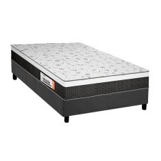 Cama Box Solteiro: Colchão Ortopédico Plumatex D28/EP Anatômico Falcon Ultra Firme + Base CRC Suede Gray(88x188)