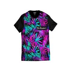 Camiseta Havaiana Folhas Coloridas Verão Tropical Di Nuevo-Masculino