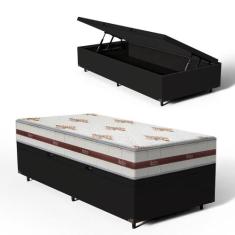 Cama Box Baú Solteiro Colchão de Molas Ensacadas DAngelis Classic 88cm