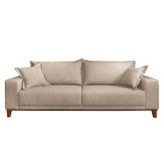 Sofá Fixo Argos 3 Lugares Luxo 1,80 M Castellar Móbile Linho Bege Claro