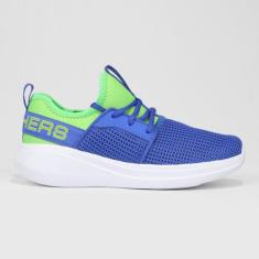 Tênis Infantil Skechers Go Run Fast Feminino, Azul, Verde, 29