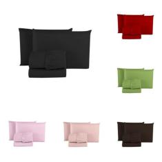 Jogo De Lençol Cama Box Queen 04 Peças Microfibra Premium - Nara Enxov
