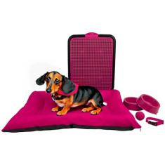 Kit Pet Médio Cama Futon Sanitário Comedouros Coleira Bola - Supri Pet