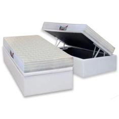 Cama Box Baú Solteiro: Colchão Anatômico Herval D28 / AG65 Frontier + 