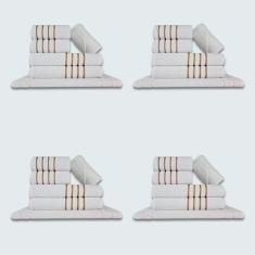 Jogo De Toalhas 24 Pçs Coleção Dubai 100% Algodão Branco