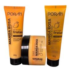 Linha Completa Frutas Porán Sabonete+ Hidratante+ Esfoliante Corpo e R