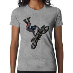 Baby Look Motocross Freestyle Trick - Foca na Moda, Cinza, G