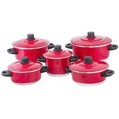 Conjunto de Panelas de Alumínio 5 pçs Vermelho