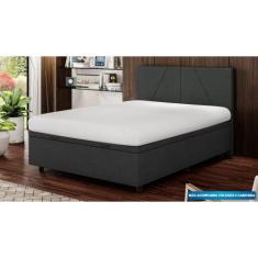 Base Cama Baú Casal Linho - SkyBox - SKYBOX BOX E BAÚS, Preto