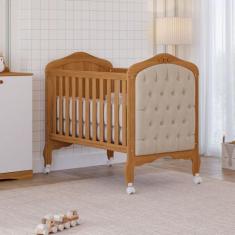 Berço 2 em 1 Capitonê 100MDF Harmonia Permobili, Nature/Marfim