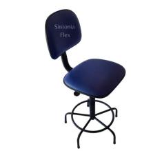 Cadeira secretaria caixa alta  com base de ferro sem rodízio para rece