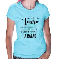 Baby Look Sou de Touro - Foca na Moda, Azul bebê, M