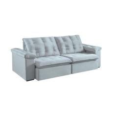 Sofá 4 Lugares Retrátil Itaguaí Cinza - Estofart