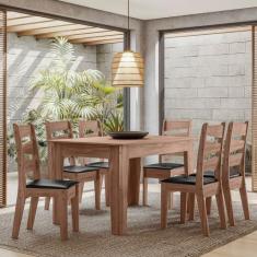 CONJUNTO SALA DE JANTAR ITALIA 1,35 COM 6 CADEIRAS Amend 11C - MÓVEISM