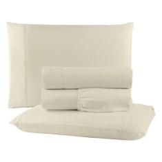 Jogo 4 Peças Lençol Microfibra Quarto Casal Queen Cama Box - ENTROU CO