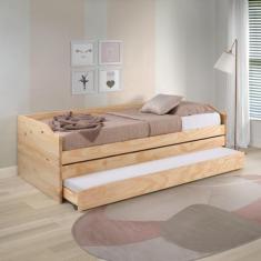 Tri Cama Lotar 2 90x190cm Madeira Maciça Amarelo Madeira - FAMACHIQ