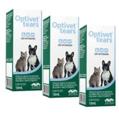 Optivet Tears Colírio 10ml Vetnil Kit 3 Unid Cães E Gatos