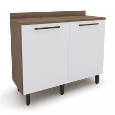 Balcão para Cozinha 2 Portas Evolution Plus Batrol Móveis Tannat/Branco