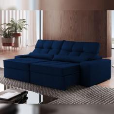 Sofá Retrátil e Reclinável 230cm Enzo Plus Azul