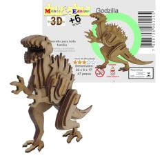 Brinquedo Quebra Cabeça 3D Godzilla Mdf