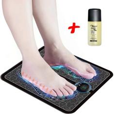 Kit Massageador Tapete Elétrico Ems Para Pés Fisioterápico + Óleo de M