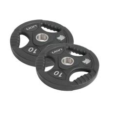 Par Anilha Olímpica 10 Kg Lion Para Musculação Vulcanizada Em Aço Maciço Revestido Em Borracha Resistente