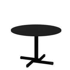 Mesa De Reunião Redonda Para Escritório 1m Pé Metal Netmobil - Preto