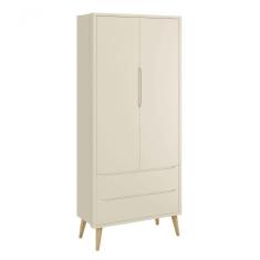 Guarda-roupa Retrô 2 Portas Théo New Areia Fosco Com Natural - Reller