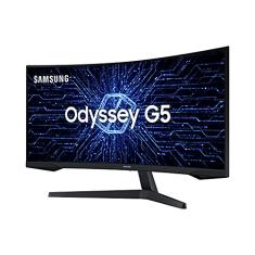 Samsung ‎C34G55TWWL Odyssey 34' - Monitor Gamer Curvo, WQHD, 165Hz, 1ms, tela ultrawide, HDMI, Display Port, Freesync Premium, preto, série G5