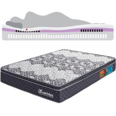 Colchão King Molas Ensacadas Com Pillow de Tecnologia Tridimensional Ortopédica Relax BF Colchões 193x203x21cm