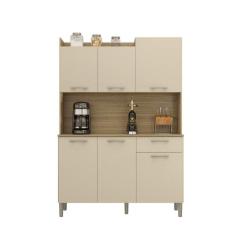 Cozinha Compacta 6 Portas 1 Gaveta Kits Paran  Genova Bege Ma