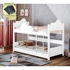 Beliche Solteiro Montessoriana Nuvem Erika Branco Lousa Mágica - BABY 