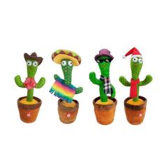 Brinquedo Cacto Pelúcia Dançante Falante Toca Música Imita Repete Fala