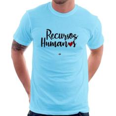 Camiseta Recursos Humanos por amor - Foca na Moda, Azul bebê, GG