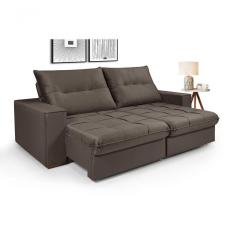 Sofá Cancún 2,30 3 Lugares Império Estofados Veludo Veludo Castanho 170