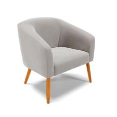 Poltrona Decorativa Pé Palito Castanho Stella Veludo D03 - D'Rossi, Ci