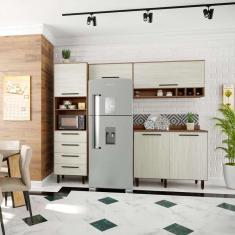 cozinha compacta evolution 5 pt 4 gv legno e crema