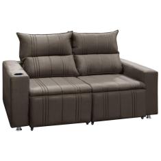 Sofá Retrátil E Reclinável Madri 2l. 160cm C/molas - Veludo Marrom Chocolate