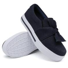 Tênis Slip On Feminino Casual Confortável Bonito Calce Fácil Sola Reta Escolar Universitário Top-Feminino